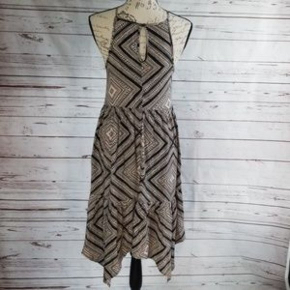 NWOT Xhilaration black/tan hankerchief dress - Picture 2 of 8